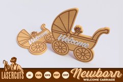 Newborn Welcome Carriage - Laser Cut Ready SVG File Product Image 1