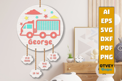 Newborn Baby Personalized Stat Sign Lasercut Product Image 1