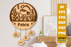 Newborn Baby Personalized Sign with Sea Animals Laser Cut Product Image 1