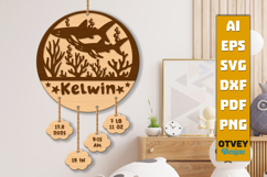Newborn Baby Personalized Sign with Sea Animals Laser Cut Product Image 1