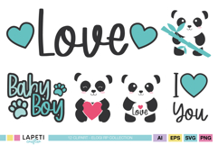 Newborn panda graphics for nursery projects