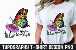 Butterfly typography t-shirt sublimation design Product Image 1