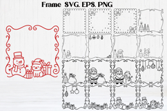 Square Christmas frame SVG design, Christmas frame clipart Product Image 1