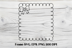 Square frame bow SVG design, frame witch bow clipart Product Image 1