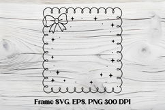 Square frame bow SVG design, frame witch bow clipart Product Image 1