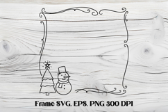 Square Christmas frame SVG design, Christmas frame clipart Product Image 1
