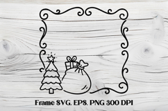 Square Christmas frame SVG design, Christmas frame clipart Product Image 1