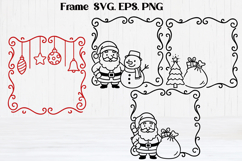 Square Christmas frame SVG design, Christmas frame clipart Product Image 1