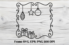 Square Christmas frame SVG design, Christmas frame clipart Product Image 1