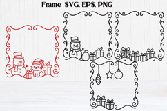 Square Christmas frame SVG design, Christmas frame clipart Product Image 1