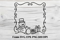 Square Christmas frame SVG design, Christmas frame clipart Product Image 1