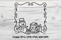 Square Christmas frame SVG design, Christmas frame clipart Product Image 1