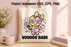 Cute Voodoo Doll SVG | Spooky Pastel Halloween SVG design Product Image 1