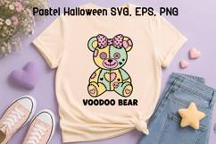 Pastel Halloween Voodoo Bear SVG | Pastel Halloween SVG Product Image 1