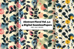 Abstract Florals Vol 3.2 , 4 PNG Seamless Patterns Product Image 1