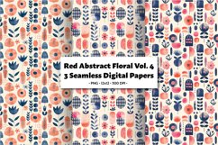 Red Abstract Florals Vol 4 , 3 PNG Seamless Patterns Product Image 1