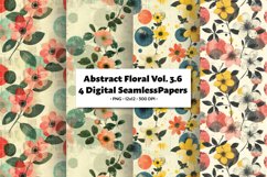 Abstract Florals Vol 3.6 , 4 PNG Seamless Patterns Product Image 1