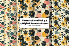 Abstract Florals Vol 3.7 , 4 PNG Seamless Patterns Product Image 1