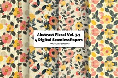 Abstract Florals Vol 3.9 , 4 PNG Seamless Patterns Product Image 1