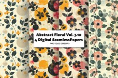 Abstract Florals Vol 3.10 , 4 PNG Seamless Patterns Product Image 1
