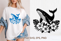 Whale SVG design | Sea animal silhouette SVG Product Image 1
