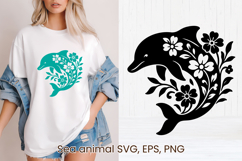 Dolphin SVG design | Sea animal silhouette SVG Product Image 1