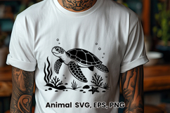 Sea turtle SVG design | Sea animal silhouette SVG Product Image 1
