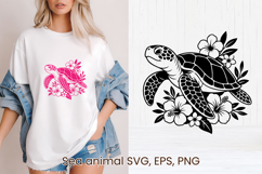 Sea turtle SVG design | Sea animal silhouette SVG Product Image 1
