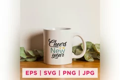 Cheers To The New Year New Year Quote Stickers Design Product Image 1