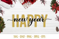 Happy New Year hand lettered SVG. Shirt design Product Image 1