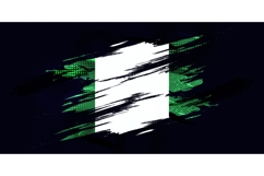 Nigeria Flag with Grunge Brush Stroke Style Product Image 1