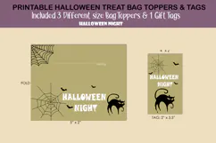Halloween Night treat bag topper & Tag SVG Product Image 4
