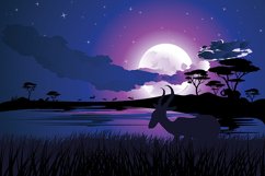 Night Landscape with Antelopes Product Image 2