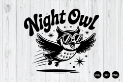 Night Owl SVG, Owl SVG, Cute Owl SVG, Woodland Animal SVG Product Image 1