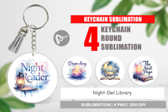 Night Owl Library Quotes Keychain Product Image 1