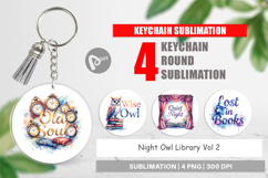 Night Owl Library Quotes Keychain Product Image 1