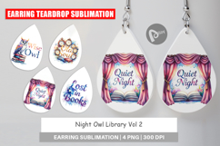 Night Owl Library Quotes Earring Product Image 1