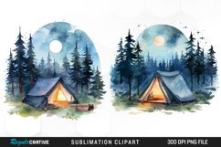 Watercolor Night Tents Design Clipart Product Image 1