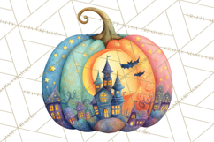 Halloween Scene Pumpkins Clipart PNG, Spooky Halloween Png Product Image 4