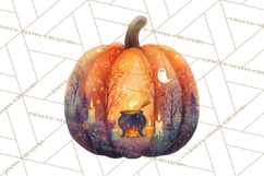 Halloween Scene Pumpkins Clipart PNG, Spooky Halloween Png Product Image 5