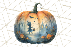 Halloween Scene Pumpkins Clipart PNG, Spooky Halloween Png Product Image 2