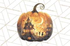 Halloween Scene Pumpkins Clipart PNG, Spooky Halloween Png Product Image 3
