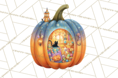 Halloween Scene Pumpkins Clipart PNG, Spooky Halloween Png Product Image 4