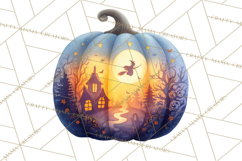 Halloween Scene Pumpkins Clipart PNG, Spooky Halloween Png Product Image 2