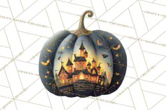 Halloween Scene Pumpkins Clipart PNG, Spooky Halloween Png Product Image 3