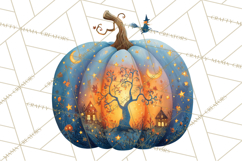 Halloween Scene Pumpkins Clipart PNG, Spooky Halloween Png Product Image 2