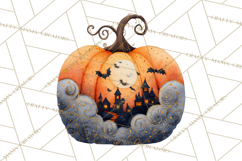 Halloween Scene Pumpkins Clipart PNG, Spooky Halloween Png Product Image 4