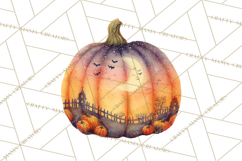 Halloween Scene Pumpkins Clipart PNG, Spooky Halloween Png Product Image 5