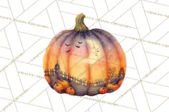 Halloween Scene Pumpkins Clipart PNG, Spooky Halloween Png Product Image 5