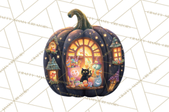 Halloween Scene Pumpkins Clipart PNG, Spooky Halloween Png Product Image 2